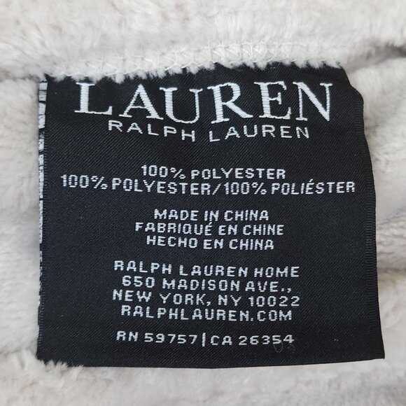 Lauren Ralph Lauren Classic Micromink Twin Blanket Luxuriously Soft Plush Gray - Picture 5 of 8